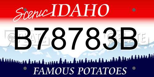B78783B Idaho License Plate