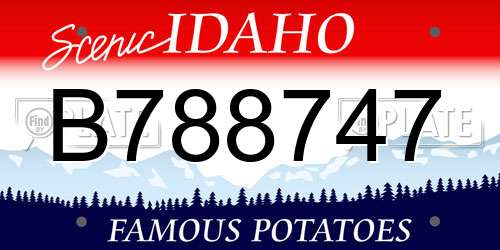 B788747 Idaho License Plate