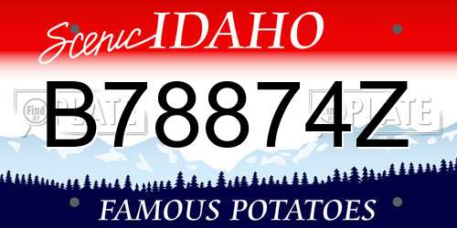 B78874Z Idaho License Plate