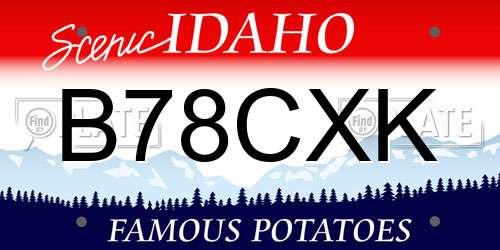 B78CXK Idaho License Plate