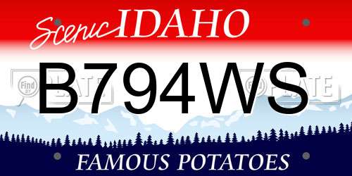 B794WS Idaho License Plate