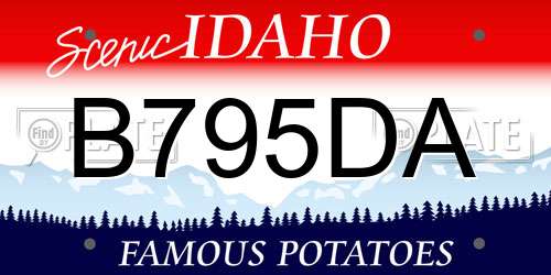 B795DA Idaho License Plate