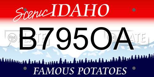 B795OA Idaho License Plate