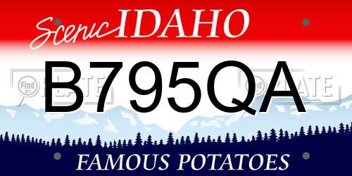 B795QA Idaho License Plate