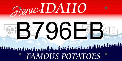 B796EB Idaho License Plate
