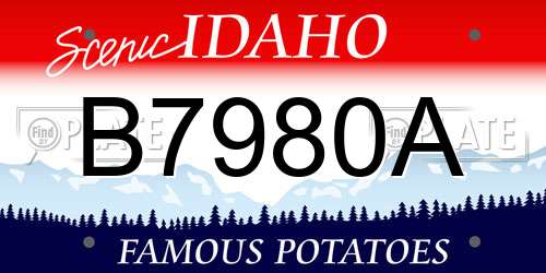 B7980A Idaho License Plate