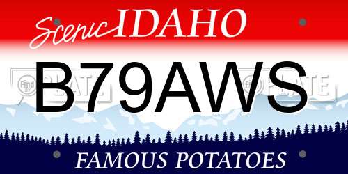 B79AWS Idaho License Plate