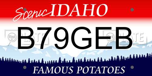B79GEB Idaho License Plate