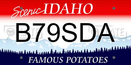 B79SDA Idaho License Plate