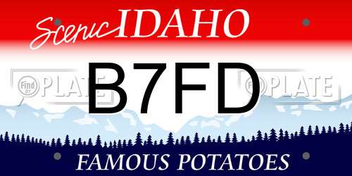 B7FD Idaho License Plate