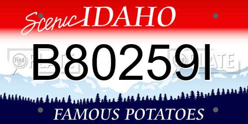 B80259I Idaho License Plate