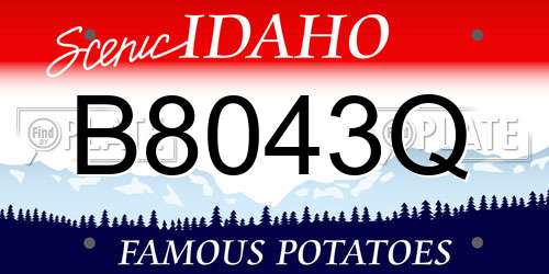 B8043Q Idaho License Plate