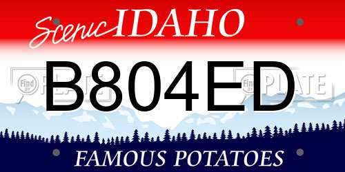 B804ED Idaho License Plate