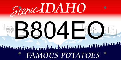 B804EO Idaho License Plate