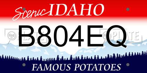 B804EQ Idaho License Plate