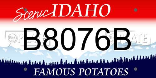 B8076B Idaho License Plate