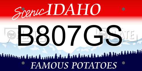 B807GS Idaho License Plate