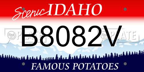 B8082V Idaho License Plate
