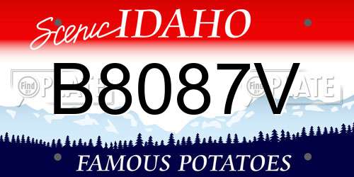 B8087V Idaho License Plate