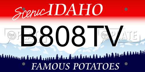 B808TV Idaho License Plate
