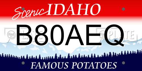 B80AEQ Idaho License Plate