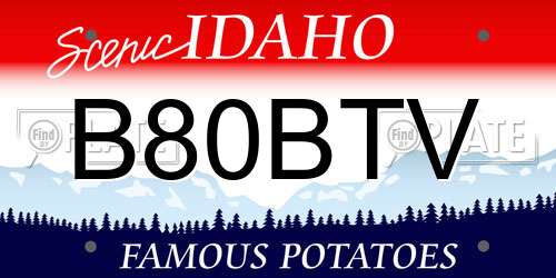 B80BTV Idaho License Plate