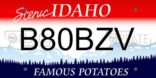 B80BZV Idaho License Plate
