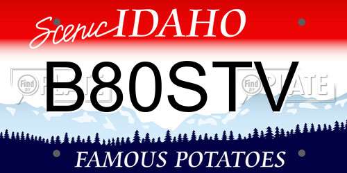 B80STV Idaho License Plate