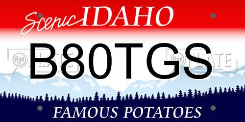 B80TGS Idaho License Plate