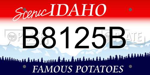B8125B Idaho License Plate