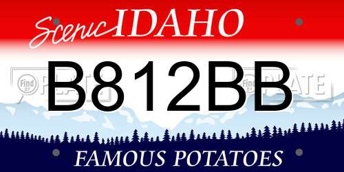 B812BB Idaho License Plate