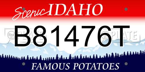 B81476T Idaho License Plate