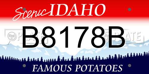 B8178B Idaho License Plate