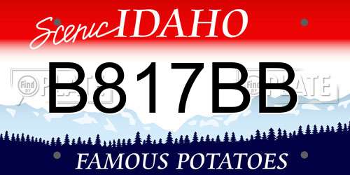 B817BB Idaho License Plate