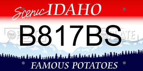 B817BS Idaho License Plate