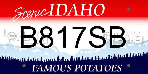 B817SB Idaho License Plate