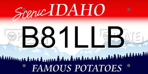 B81LLB Idaho License Plate