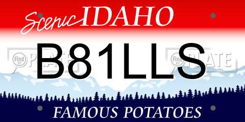 B81LLS Idaho License Plate