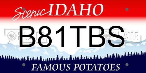 B81TBS Idaho License Plate