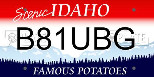 B81UBG Idaho License Plate