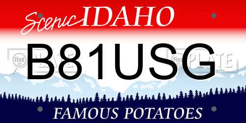 B81USG Idaho License Plate