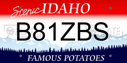 B81ZBS Idaho License Plate