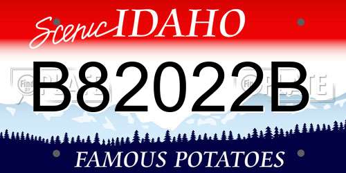 B82022B Idaho License Plate