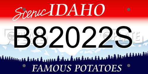 B82022S Idaho License Plate