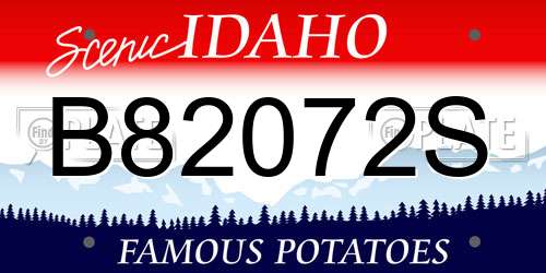 B82072S Idaho License Plate