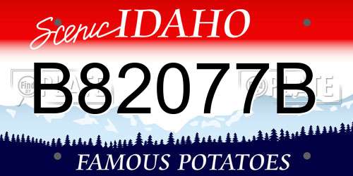 B82077B Idaho License Plate