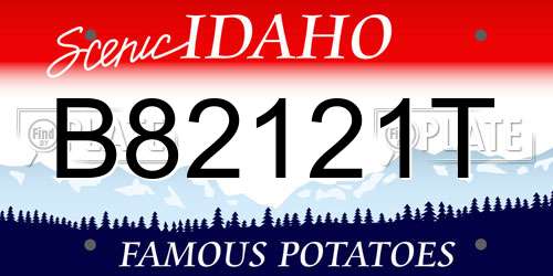 B82121T Idaho License Plate