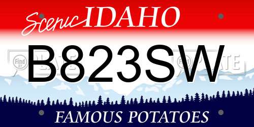 B823SW Idaho License Plate