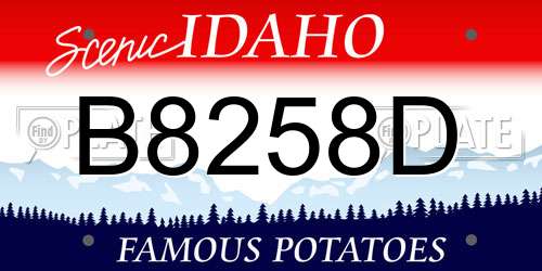 B8258D Idaho License Plate