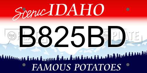 B825BD Idaho License Plate
